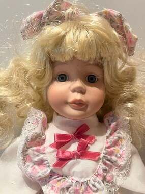 Dynasty Doll Collection Porcelain Doll in Floral Dress